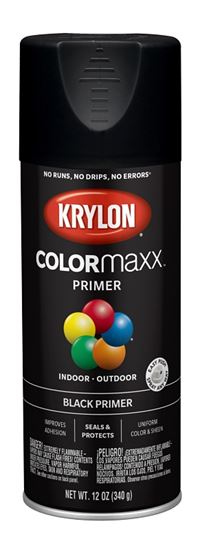 Krylon COLORmaxx K05581007 Primer, Black, 12 oz