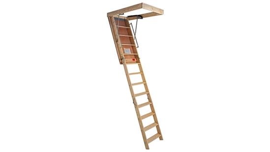 MARWIN Superior SP101FT Folding Attic Stairway, 10 ft 1 in H Ceiling, 300 lb Duty Rating, Plywood/Steel