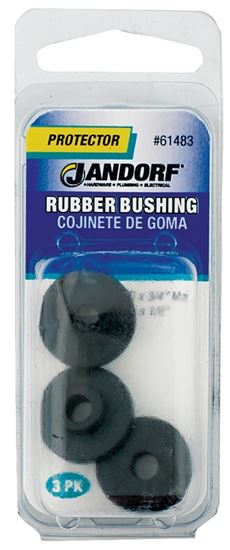 Jandorf 61483 Conduit Bushing, 7/32 in Dia Cable, Rubber, Black, 3/16 in Thick Panel