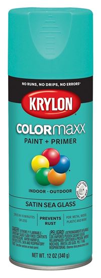 Krylon K05576007 Enamel Spray Paint, Satin, Sea Glass, 12 oz, Can