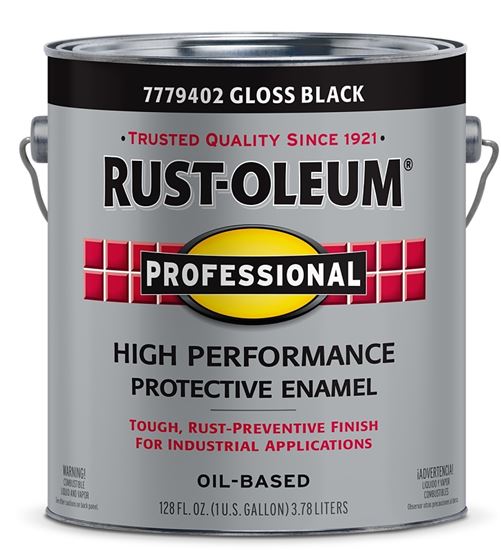 Professional 7779402 Enamel Paint, Oil, Gloss, Black, 1 gal, Can, 230 to 390 sq-ft/gal Coverage Area