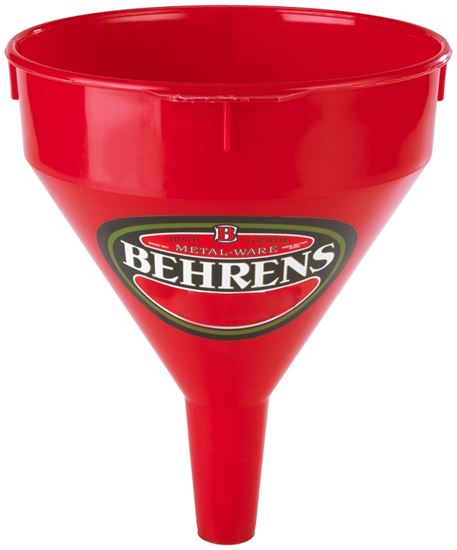 Behrens 212F Funnel, 2 qt Capacity, Plastic, Red, 8-3/4 in H