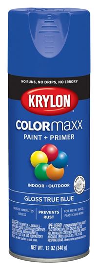 Krylon K05543007 Enamel Spray Paint, Gloss, True Blue, 12 oz, Can