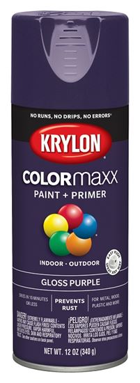 Krylon K05533007 Enamel Spray Paint, Gloss, Purple, 12 oz, Can