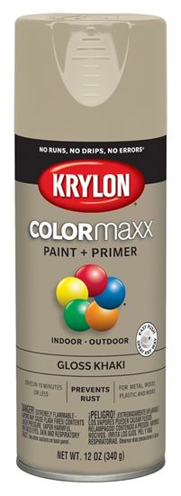 Krylon K05526007 Enamel Spray Paint, Gloss, Khaki, 12 oz, Can