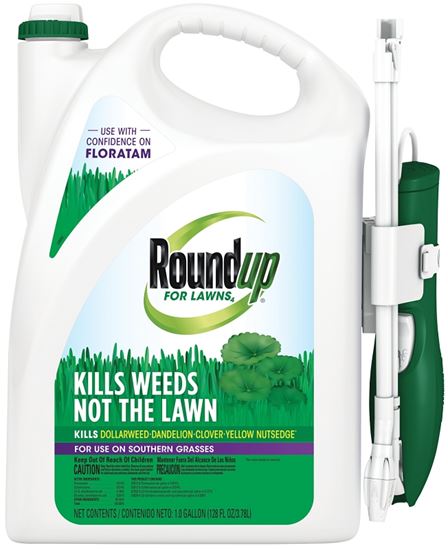 Roundup 5008910 Lawn Weed Killer with Extended Reach Wand, Liquid, Spray Application, 1 gal