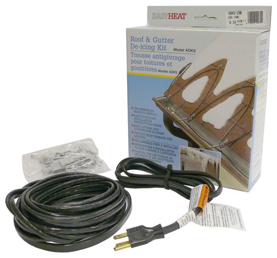 EasyHeat ADKS Series ADKS100 Roof and Gutter De-Icing Cable, 20 ft L, 120 V, 100 W