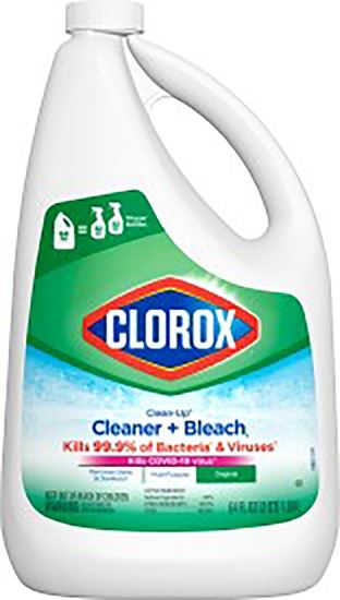 Clorox 01151 Cleaner Refill, 64 oz Bottle, Liquid, Bleach, Citrus, Herbaceous, Pale Yellow