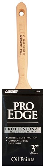 Linzer 2664-3 Paint Brush, 3 in W, 3-1/2 in L Bristle, China Bristle, Flat Sash Handle