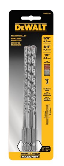 DeWALT DWA5103 Impact Ready Drill Bit, Masonry, 3-Piece, HCS