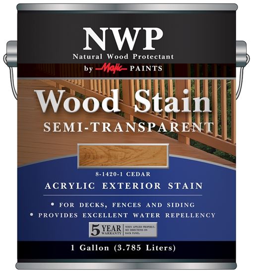 Majic Paints 8-1420-1 Wood Stain, Cedar, Liquid, 1 gal, Can