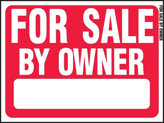 Hy-Ko RS-605 Real Estate Sign, For Sale By Owner, White Legend, Plastic, 24 in W x 18 in H Dimensions, Pack of 5