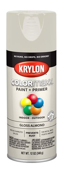 Krylon K05500007 Enamel Spray Paint, Gloss, Almond, 12 oz, Can