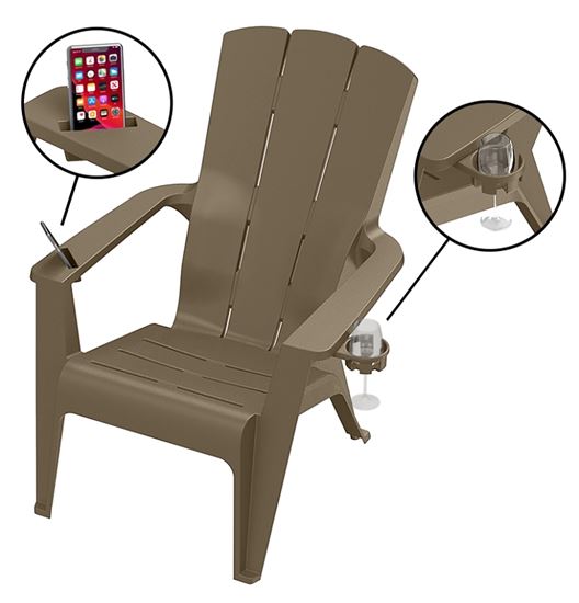 Gracious Living Contour Adirondack 11800-20 Adirondack Chair, Resin Seat, Resin Frame, Woodland Brown Frame