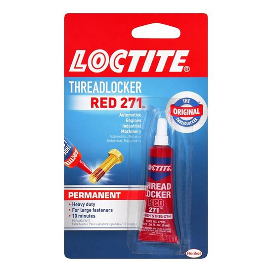 Loctite 209741 Threadlocker, Liquid, Mild, Red, 6 mL Tube