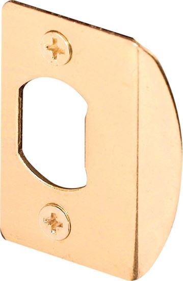 Defender Security E 2349 Door Strike Plate, 2-1/4 in L, 1-7/16 in W, Steel, Brass