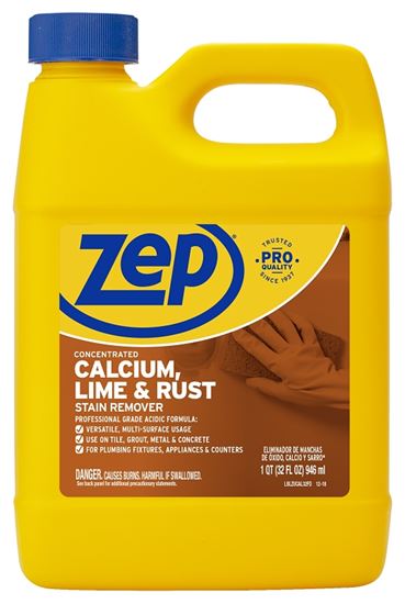 Zep ZUCAL32 Calcium/Lime/Rust Cleaner, 32 oz, Liquid, Pungent, Light Yellow