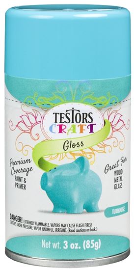 Testors 304358 Craft Spray Paint, Gloss, Turquoise, 3 oz, Can