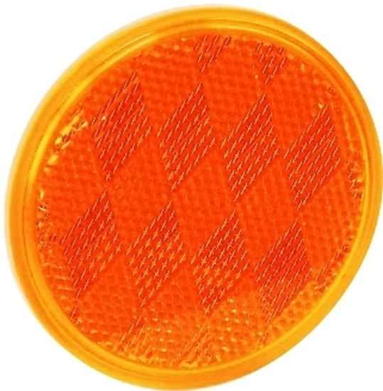 US Hardware RV-660C Safety Reflector, Amber Reflector, Plastic Reflector, Adhesive Mounting