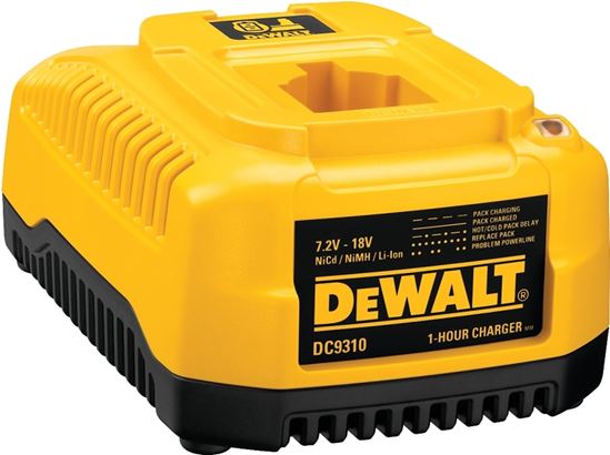 DeWALT DC9310 Fast Battery Charger, 7.2 to 18 V Input, 120 V Output, 2 Ah, 1 hr Charge, Battery Included: No