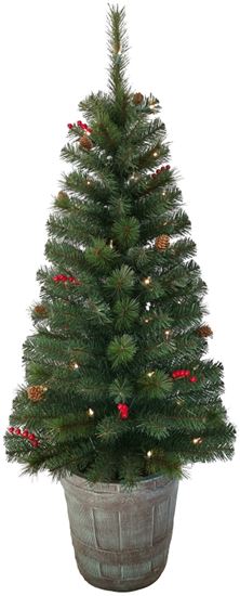 Hometown Holidays 27518 Artificial Tree, 4 ft H, UL Listed, Tungsten Bulb, Clear Light