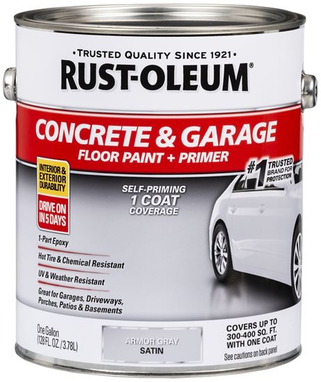 RUST-OLEUM 225359 Floor Paint, Satin, Armor Gray, 1 gal Can, Pack of 2