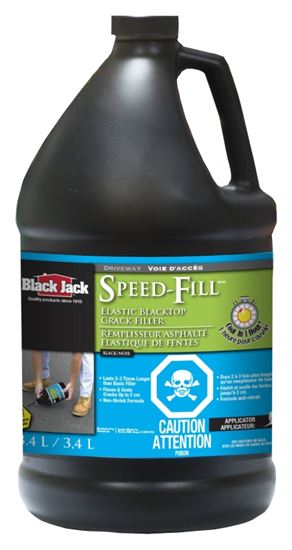 Black Jack Speed-Fill Series 6438-9-34 Elastic Crack Filler, Liquid, Black, Mild Hydrocarbon, 1 gal Jug, Pack of 6