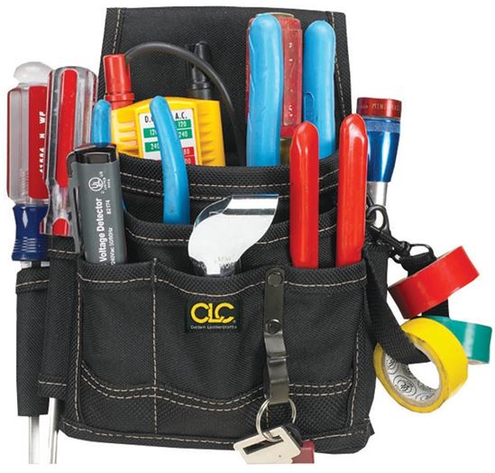 CLC Tool Works Series 1503 Pouch, 9-Pocket, Polyester, Black, 6 in W, 9 in H, 3 in D