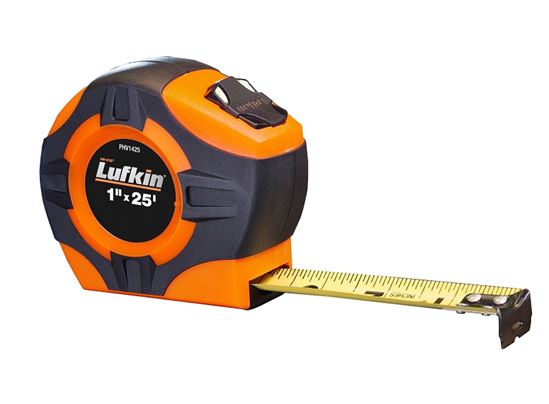 Crescent Lufkin PHV1425DN Tape Measure, 25 ft L Blade, 1 in W Blade, Steel Blade, ABS Case, Orange Case