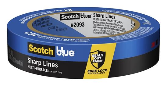 ScotchBlue 2093EL-24E Painter's Tape, 60 yd L, 0.94 in W, Smooth Crepe Paper Backing, Blue