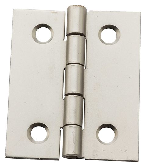 National Hardware N211-014 Decorative Broad Hinge, 1-1/2 in H Door Leaf, 1/32 in Thick Door Leaf, Steel, Satin Nickel