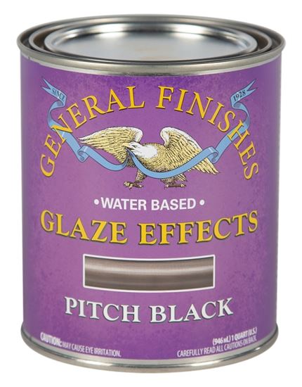 General Finishes QTPB Glaze Effect Paint, Pitch Black, 1 qt, Can