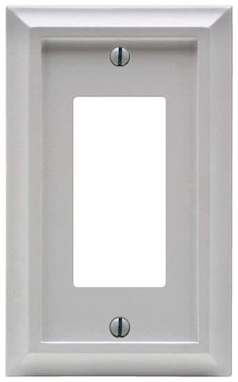 Amerelle Deerfield 2040RW Wallplate, 1 -Gang, Wood, White, Pack of 4