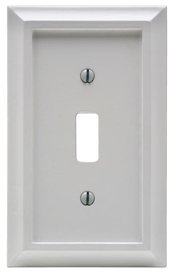 Amerelle 2040TW Wallplate, 1 -Gang, Wood, White, Pack of 4