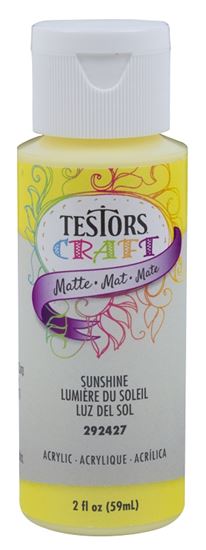 Testors 292427A Acrylic Craft Paint, Matte, Sunshine, 2 oz, Bottle