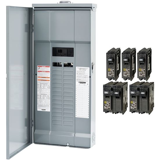 Square D HOM3060M200PRBVP Load Center, 60 -Pole, 200 A, 30 -Space, Plug-On Neutral, NEMA 3R Enclosure