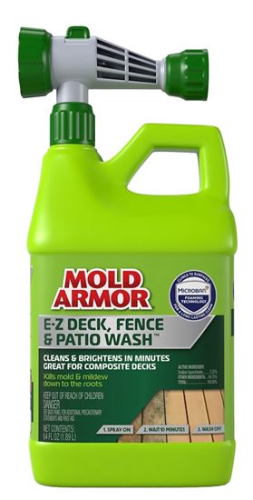 Mold Armor FG51264 Deck and Fence Wash, Liquid, Yellow, 64 oz, Spray Dispenser, Pack of 6