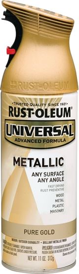 Rust-Oleum 245221 Metallic Spray Paint, Metallic, Pure Gold, 11 oz, Can