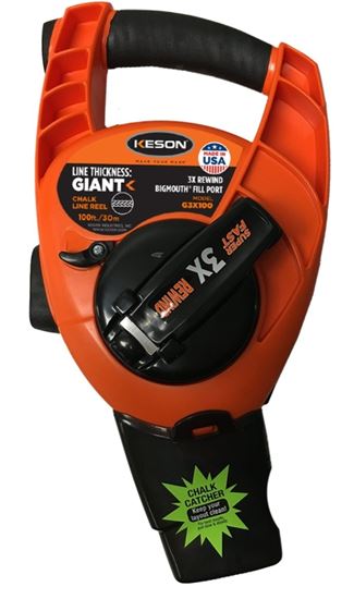 Keson G3X100 Chalk Line Reel, 100 ft L Line