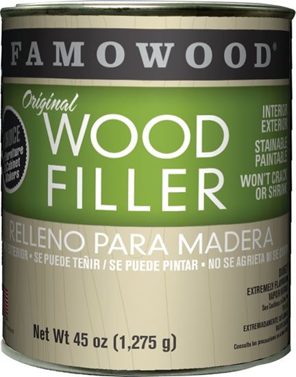 Famowood 36011126 Original Wood Filler, Liquid, Paste, Natural/Tupelo, 45 oz, Can, Pack of 12