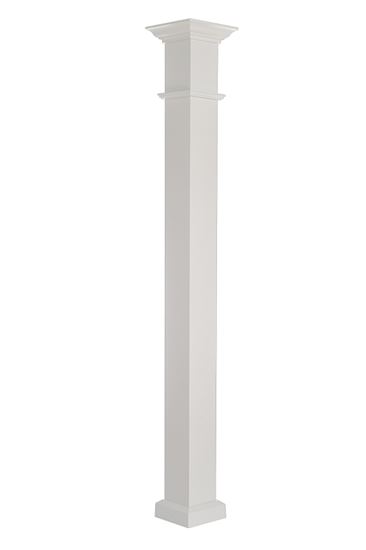 AFCO 800EW610 Column Post Set, 10 ft H, Square, Wood, White