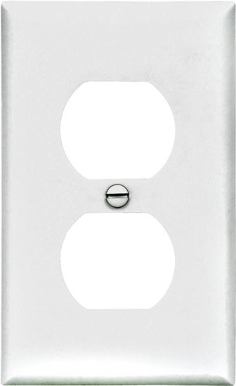 Eaton Wiring Devices BP5132W Wallplate, 4-1/2 in L, 2-3/4 in W, 1 -Gang, Nylon, White, High-Gloss, Flush Mounting, Pack of 5