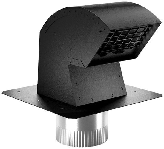 Imperial VT0640 Roof Vent Cap, 4 in Connection, Steel, Black, Galvanized, Pack of 3