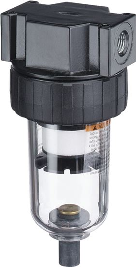 Tru-Flate 24-301 Air Line Filter, Manual, Polycarbonate