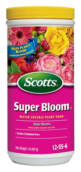 Scotts Super Bloom 110500 Water Soluble Plant Food, 2 lb Bottle, Solid, 12-55-6 N-P-K Ratio