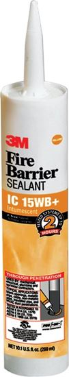 3M IC 15WB+ Fire Barrier Sealant, Yellow, 40 to 122 deg F, 10.1 oz Cartridge