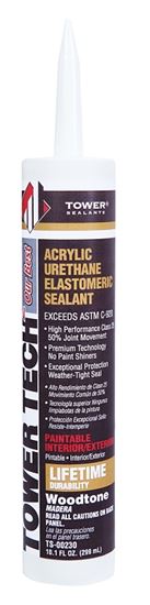 Tower Sealants TOWER TECH2 TS-00230 Elastomeric Sealant, Woodtone, 7 to 14 days Curing, 40 to 140 deg F, 10.1 fl-oz Tube, Pack of 12