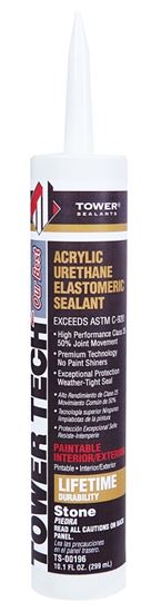 Tower Sealants TOWER TECH2 TS-00196 Elastomeric Sealant, Stone, 7 to 14 days Curing, 40 to 140 deg F, 10.1 fl-oz Tube, Pack of 12