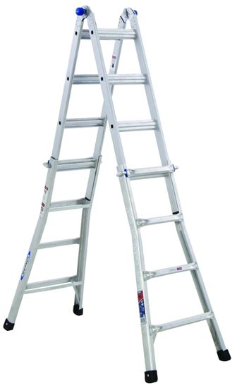 Werner MT-17 Telescoping Multi-Ladder, 18 ft 1 in Max Reach H, 16-Step, 300 lb, Type IA Duty Rating, 1-1/4 in D Step