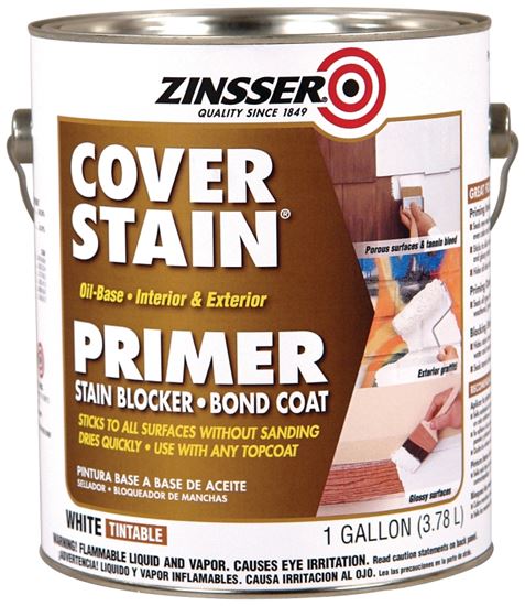 Zinsser 03501 Primer, Flat/Matte, White, 1 gal, Pack of 4